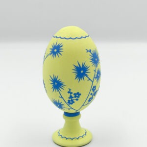 Blue and yellow handpainted goose eggshell